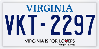 VA license plate VKT2297