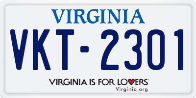 VA license plate VKT2301