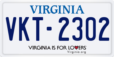 VA license plate VKT2302
