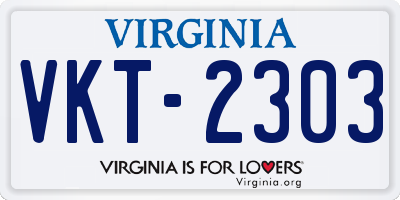 VA license plate VKT2303