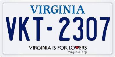 VA license plate VKT2307