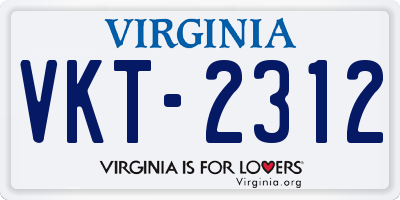 VA license plate VKT2312