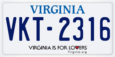 VA license plate VKT2316