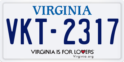 VA license plate VKT2317