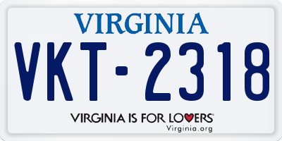 VA license plate VKT2318