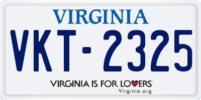 VA license plate VKT2325