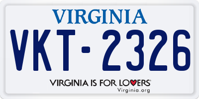 VA license plate VKT2326