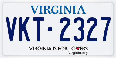 VA license plate VKT2327