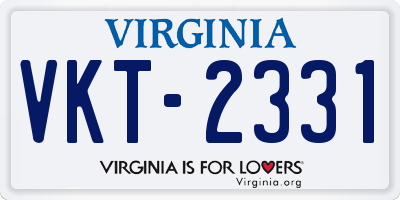 VA license plate VKT2331