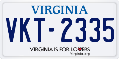 VA license plate VKT2335