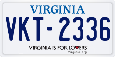 VA license plate VKT2336