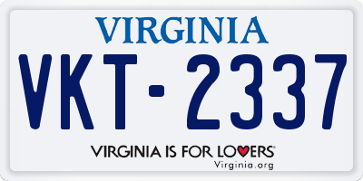 VA license plate VKT2337