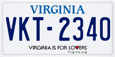 VA license plate VKT2340