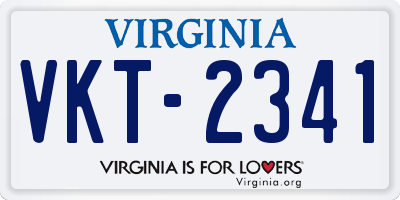 VA license plate VKT2341