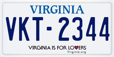 VA license plate VKT2344