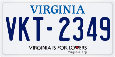 VA license plate VKT2349