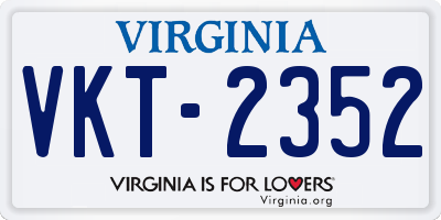VA license plate VKT2352
