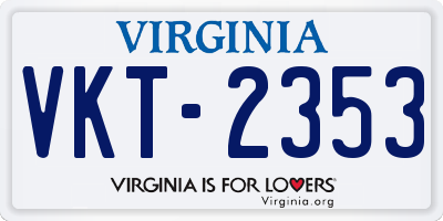 VA license plate VKT2353