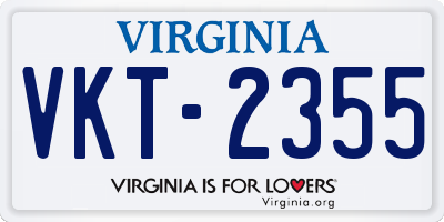 VA license plate VKT2355