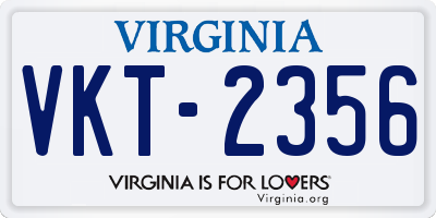 VA license plate VKT2356