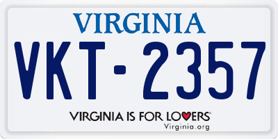 VA license plate VKT2357