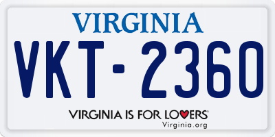 VA license plate VKT2360