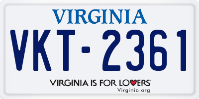 VA license plate VKT2361