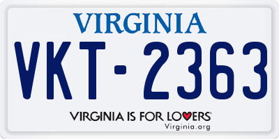 VA license plate VKT2363
