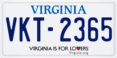 VA license plate VKT2365