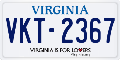 VA license plate VKT2367