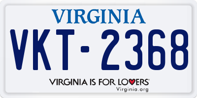 VA license plate VKT2368