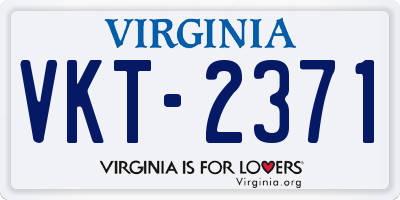 VA license plate VKT2371