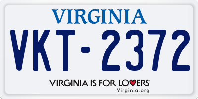VA license plate VKT2372