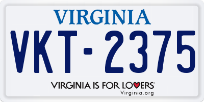 VA license plate VKT2375