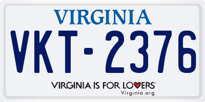 VA license plate VKT2376