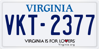 VA license plate VKT2377