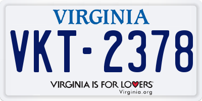 VA license plate VKT2378