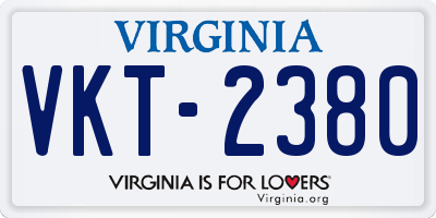 VA license plate VKT2380