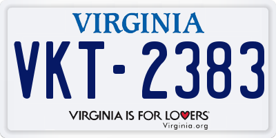 VA license plate VKT2383