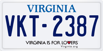 VA license plate VKT2387