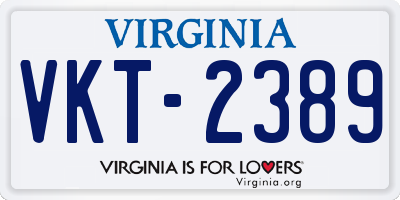 VA license plate VKT2389