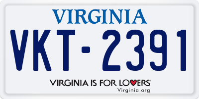 VA license plate VKT2391