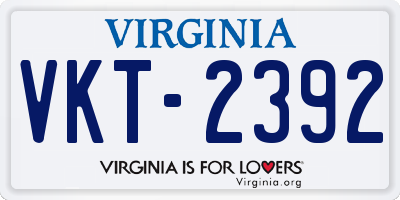 VA license plate VKT2392