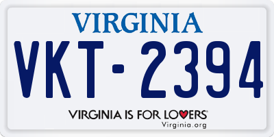 VA license plate VKT2394