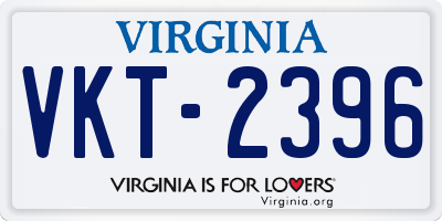 VA license plate VKT2396