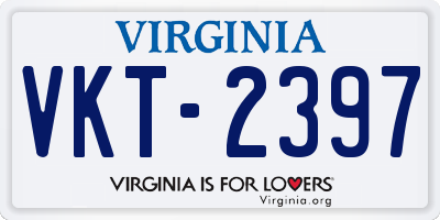 VA license plate VKT2397