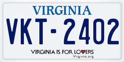 VA license plate VKT2402