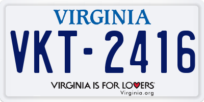 VA license plate VKT2416
