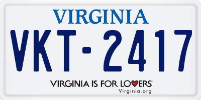 VA license plate VKT2417