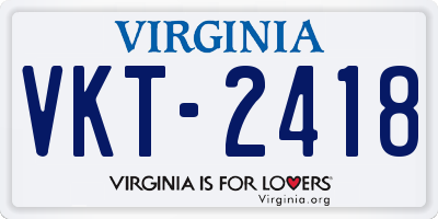 VA license plate VKT2418